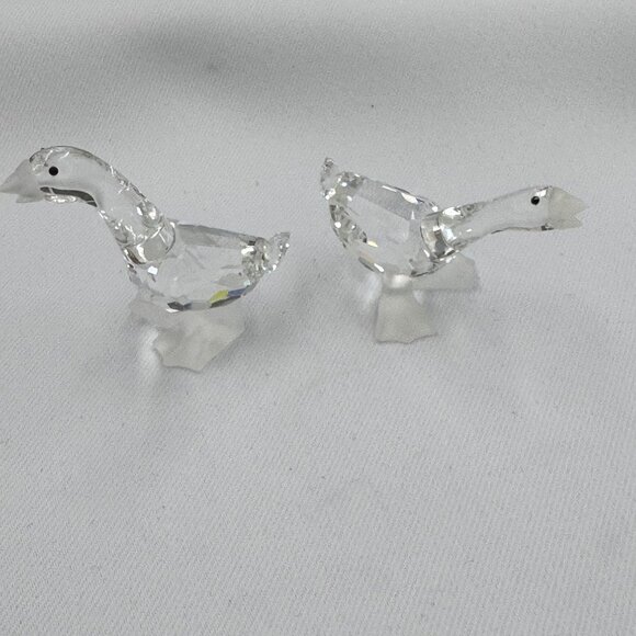 Swarovski Vintage Crystal Goose Figurines, Harry & Tom Set, Dick is not here